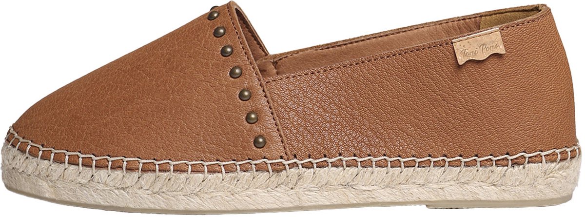 Platte leren espadrilles voor dames met studs | MALTA