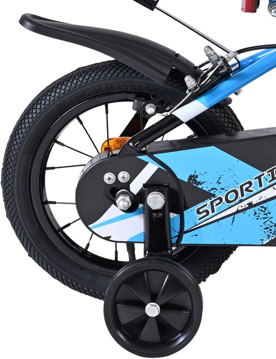 Volare Sportivo Kinderfiets - Jongens - 12 inch - Blauw Zwart - Twee Handremmen van Volare — afbeelding 2