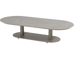 Boaz lounge tuintafel ovaal 150x65xH35 cm ceramic latte 4 Seasons Outdoor