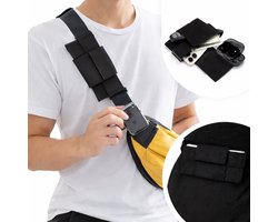 Elastische Sport Smartphone Tasje – Zwarte Body-Hugging Opbergtas voor Mobiele Telefoon – Lichtgewicht, Anti-Diefstal & Comfortabel – Klittenbandsluiting