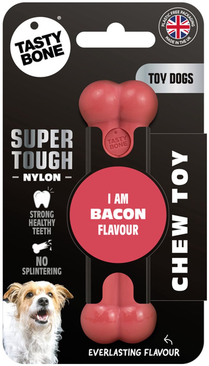Bol.com TastyBone - Toy - Bacon - Hond - Kauwspeelgoed - Vegan - Kluif - Nylabone aanbieding