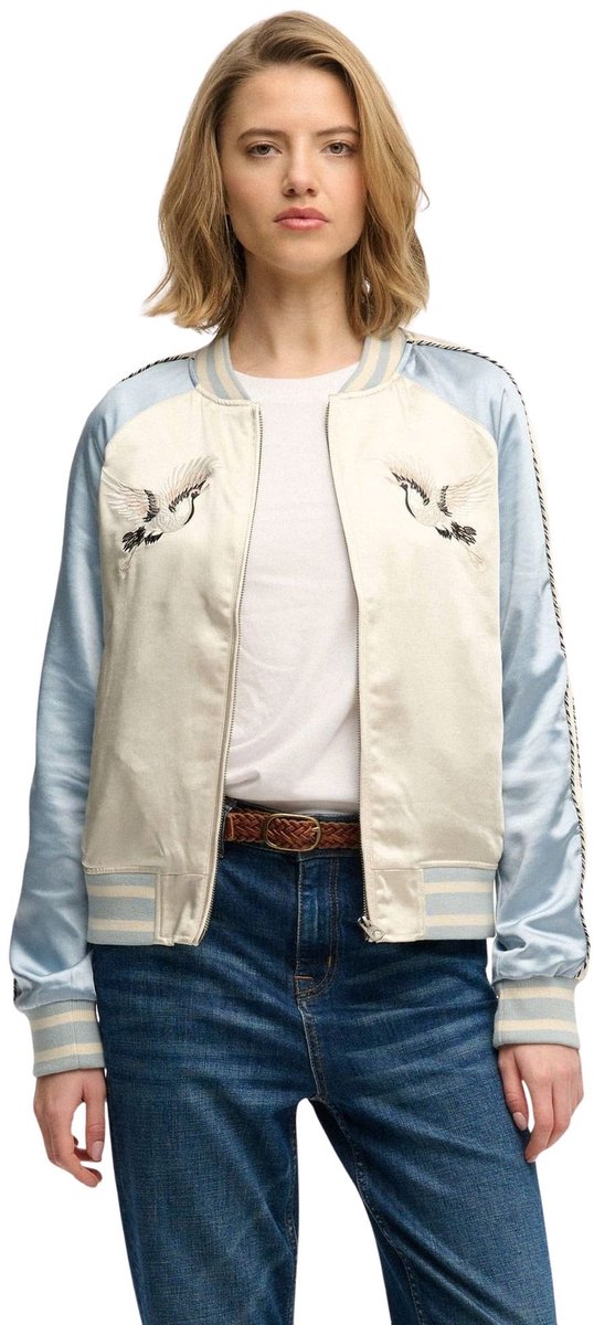 Superdry Suikajan Embroidered Bomber Jas Dames Blauw