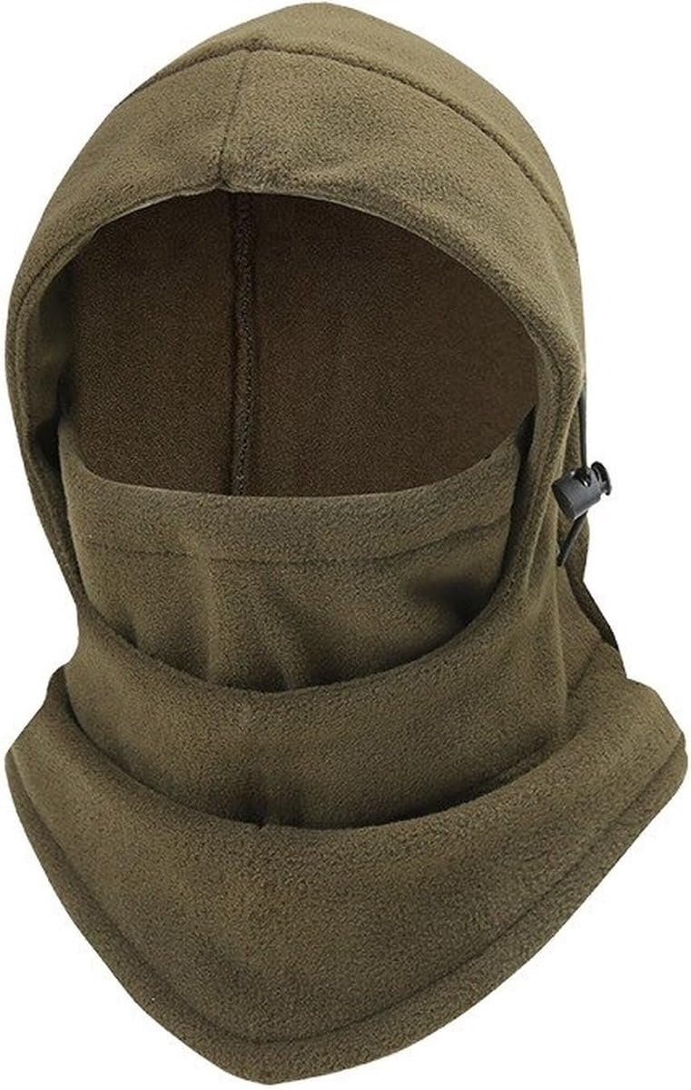 Okado 3-in-1 Outdoor Balaclava Fleece Legergroen – Muts Nekwarmer en Gezichtsmasker – Unisex