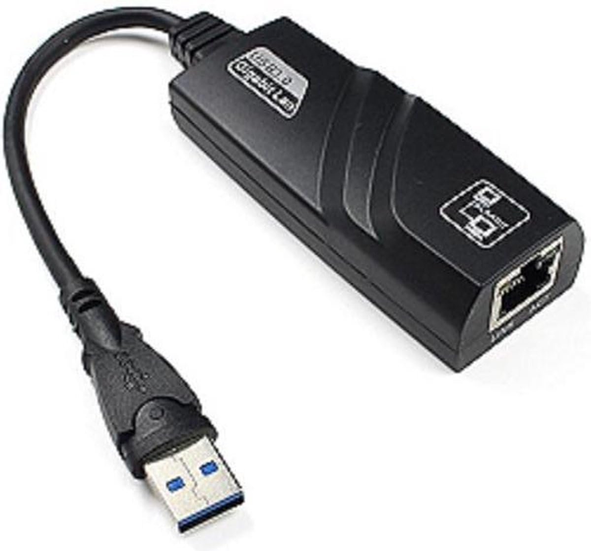 Okado USB 3.0 Naar Gigabit Ethernet Adapter, RJ45 LAN Netwerkadapter, Plug And Play, Voor Windows En Mac, Zwart, 21 cm Kabel