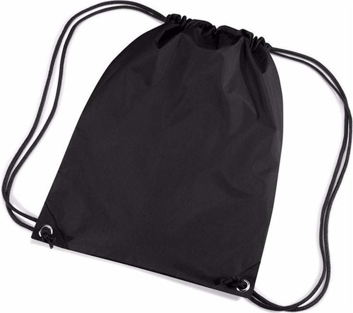 Okado Gymtas Zwart 12 Liter – Waterafstotende Nylon Drawstring Tas 45 x 39,5 cm – Sporttas en Swim Bag