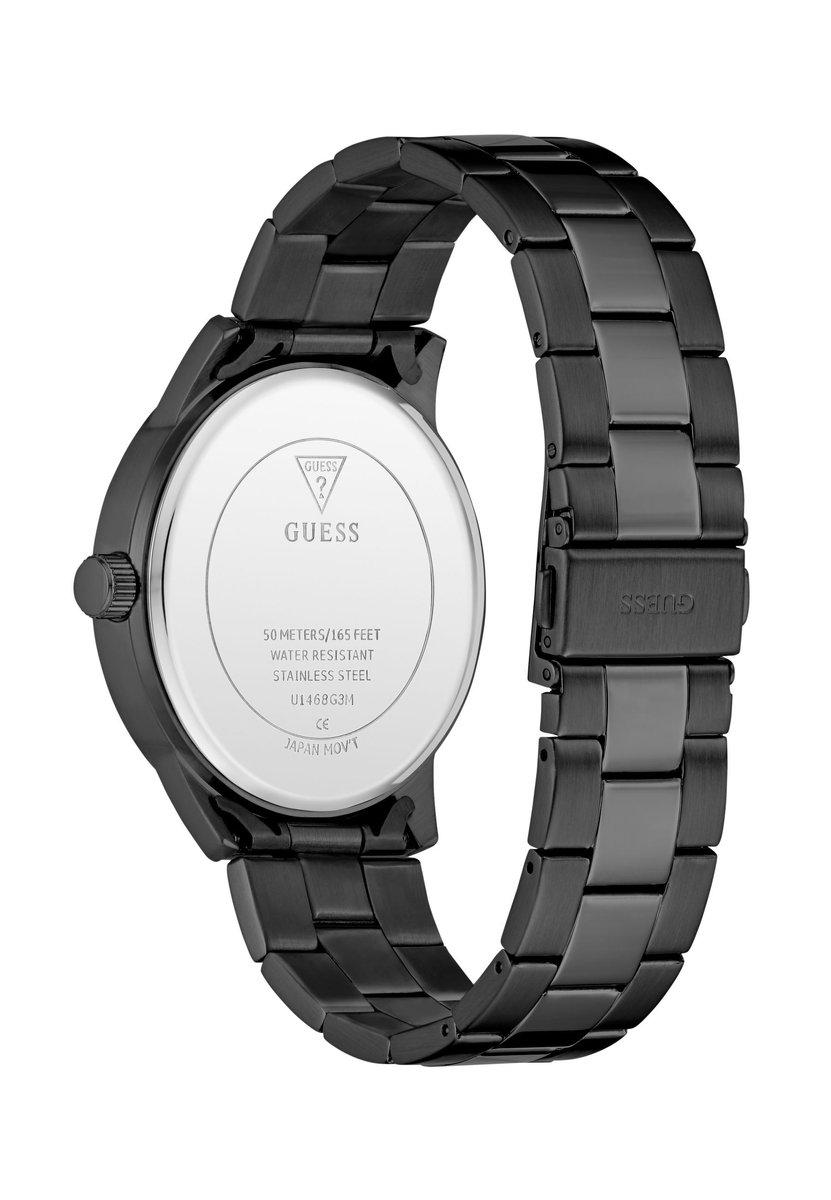 Guess Speedometer Quartz Analoog Horloge Zwart Kast: 100% Gerecycled Staal | Armband: 100% Roestvrij Staal 44 mm U1468G1M, U1468G3M