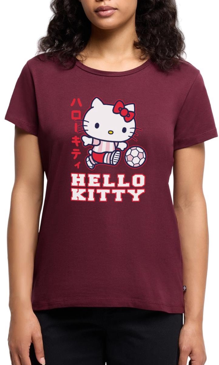 Hello Kitty Speelt Voetbal Premium T Shirt Dames
