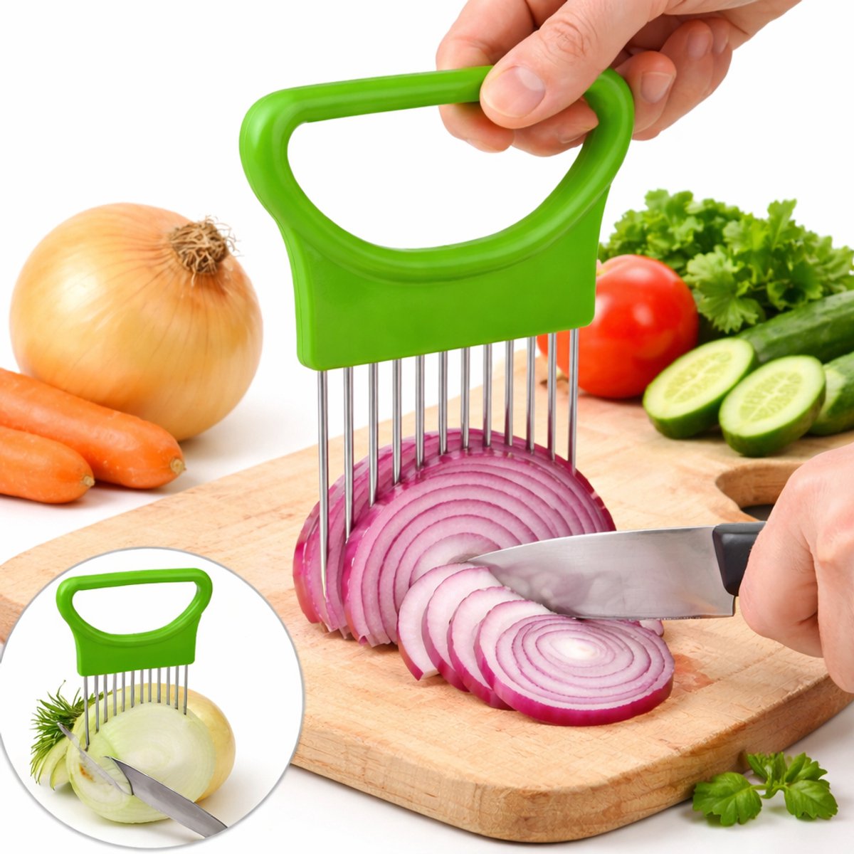 Uienkam I Uiensnijder I Uiensnijder I Groentesnijder I Snijhulp Voor Uien I Groen