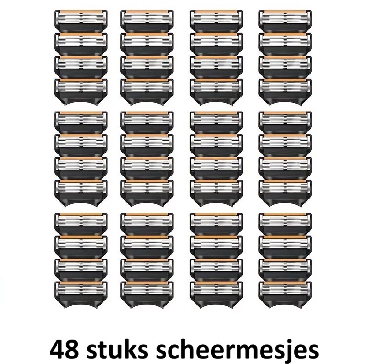 K&R Ventures® Scheermesjes – Compatibel met Fusion 5 – 48 Stuks – Past op Alle Fusion5 Type Houders (Power, ProGlide & ProShield) – Precisie Scheermessen voor Mannen