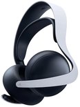 Zwarte gaming headset met witte hoofdband. PlayStaton logo op de oorschelp.