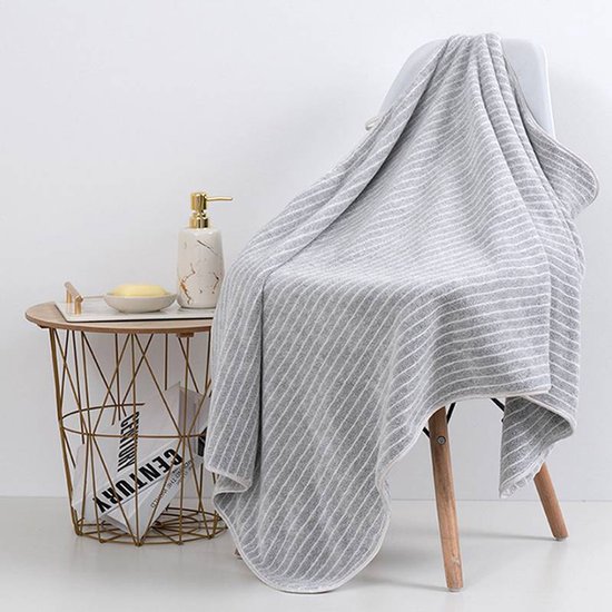 3-delige Extra Grote Badhanddoeken 105*200cm/78.7*41.3in, Ultra-Zachte Microfiber Effen Kleur Set, Zacht en Comfortabel, Goede Absorptie, Geschikt voor Thuisdouche, Hotel, Sauna, Badhanddoeken Voor Badkamer, Badhanddoeken Voor Vrouwen, grijs.