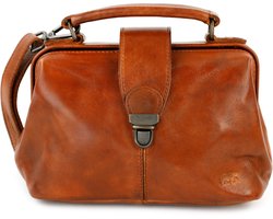 Bear Design Medium Handtas / Crossbodytas Dames - Leer - Julia M - Cognac