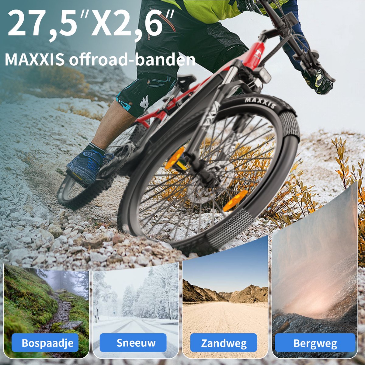 DUOTTS Elektrische Fiets - 648Wh/13.5Ah Accu - 26x2.6 Inch All thumbnail 5