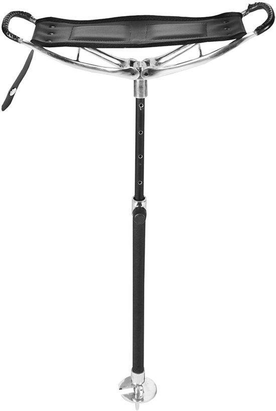 Foto: Premiere zitstok verstelbaar tot 70 cm leren zitting zwart