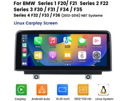 Hexinex autoradio Geschikt voor BMW F20 F22 F30 F31 F32 F33 F34 F36 - Draadloos CarPlay, Android auto, multimediaspeler, 2GB+8GB