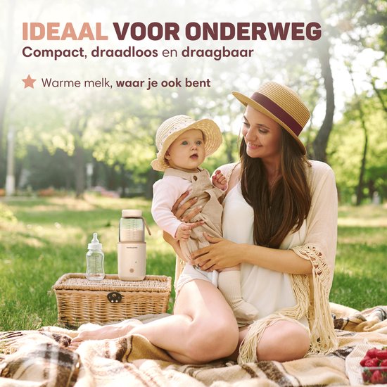 Vulpes Goods® Babycare - Flessenwarmer Elite - Draagbare Baby Flessenwarmer voor Onderweg - uniek Glazen Design - BPA-vrij, Hittebestendig & Antibacterieel - 5 Temperatuurniveaus & Warmtebehoud - 330ML - Water & Moedermelk Snel Opwarmen - 13.500 mAh