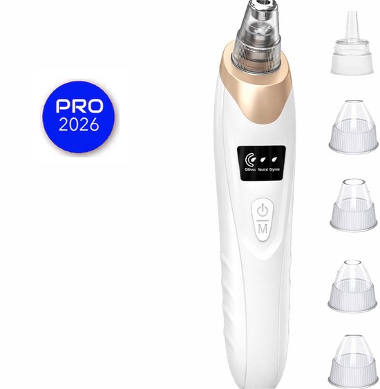 Porify Meeeter Verwijderaar - PRO BlackHead Remover - Heroka Meeeter - Poriënreiniger - Mee Eters Verwijderen - Vacuum Verwijderaar Inclusief Comedonenlepel Set - Meeeters Mee Eter Apparaat - Elektrisch