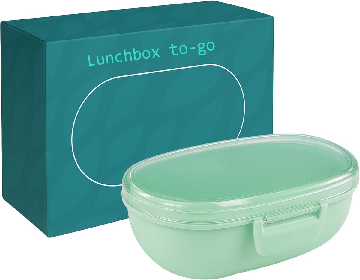 Köpke Broodtrommel - Lunchbox - Ovaal - Mintgroen - Transparant