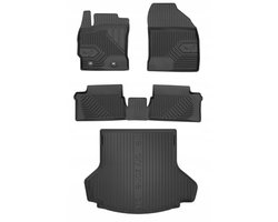 Frogum Voordeelset - Automatenset No.77 + Dry Zone Kofferbakmat - Geschikt voor Toyota Auris II Touring Sports (Kombi) (2012-2018) - Met zij-nissen - TPE Rubber - Zwart