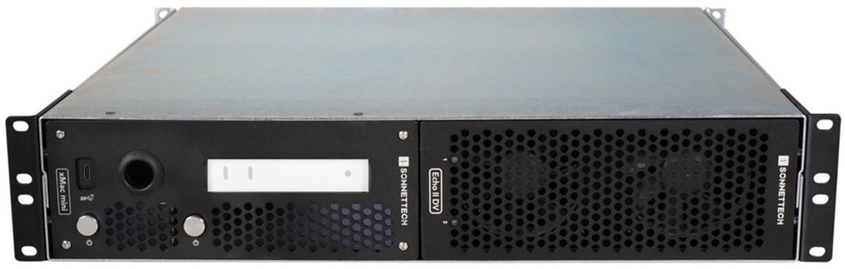 Sonnet xMac mini (2024+) 2U Rackmount System With Echo II DV TB5 Module - Apple adapter