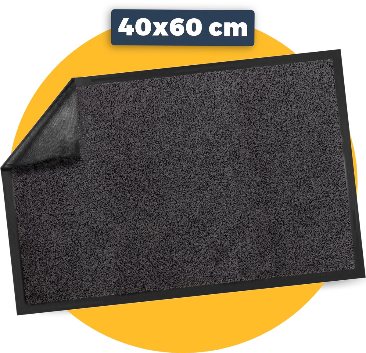 Pasper Deurmat binnen droogloopmat - 40 x 60 cm - Antraciet - 100% recycled - Gemaakt in België - Wasbaar - deurmatten