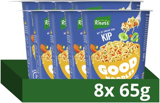 Knorr Good Noodles - Kip - klaar in 3 minuten - 8 x 65 g