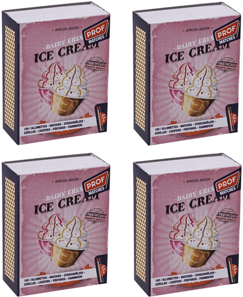 Prof Lucifers Klein - 4 doosjes van 100 stuks - Ice Cream