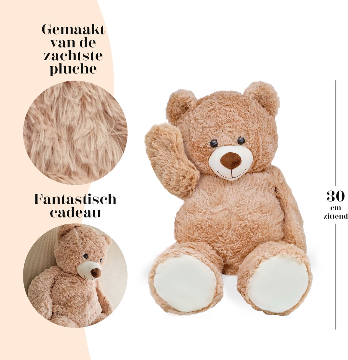XL Knuffel Beer - Teddybeer - Knuffels - Pluche Beer - 50cm Hoge Kwaliteit Knuffeldier - Teddybear Groot - Knuffelbeer — afbeelding 6