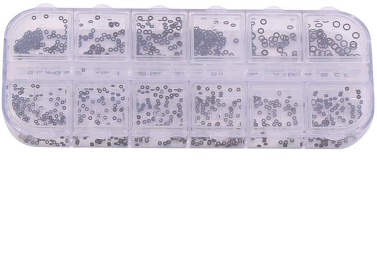 KARZO - 12 Maten Rubberen O-ringen Assortimentsets. 1.4-2.8mm Ringen Horloges Pakkingen Kleine Kroon-O-Ring Box Set voor Afdichting