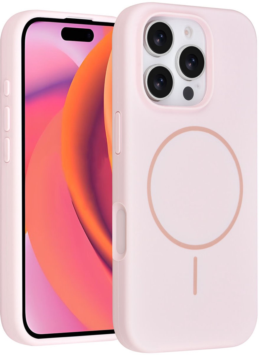 TUNIQ telefoonhoesje voor Apple iPhone 16 Pro - MagSafe siliconen backcover - Roze
