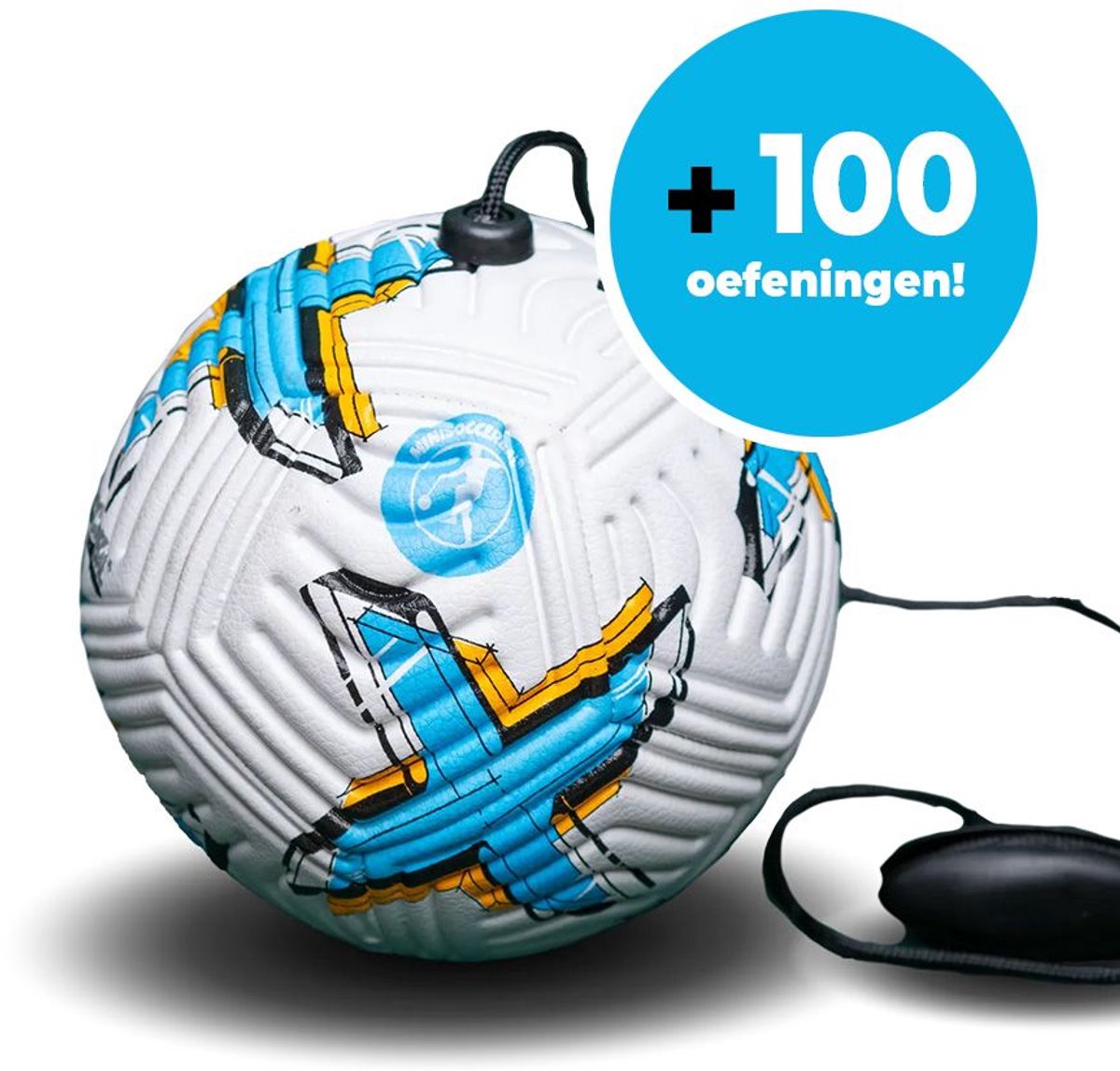 Minisoccerbal voetbal aan touw - techniekbal - Verjaardagscadeau - Buitenspeelgoed - Blauw - Elite