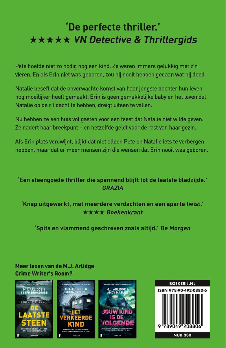 Boekcover met de titel 'De perfecte thriller. VN Detective & Thrillergids'. Daaronder tekst en 3 kleinere boekcovers.