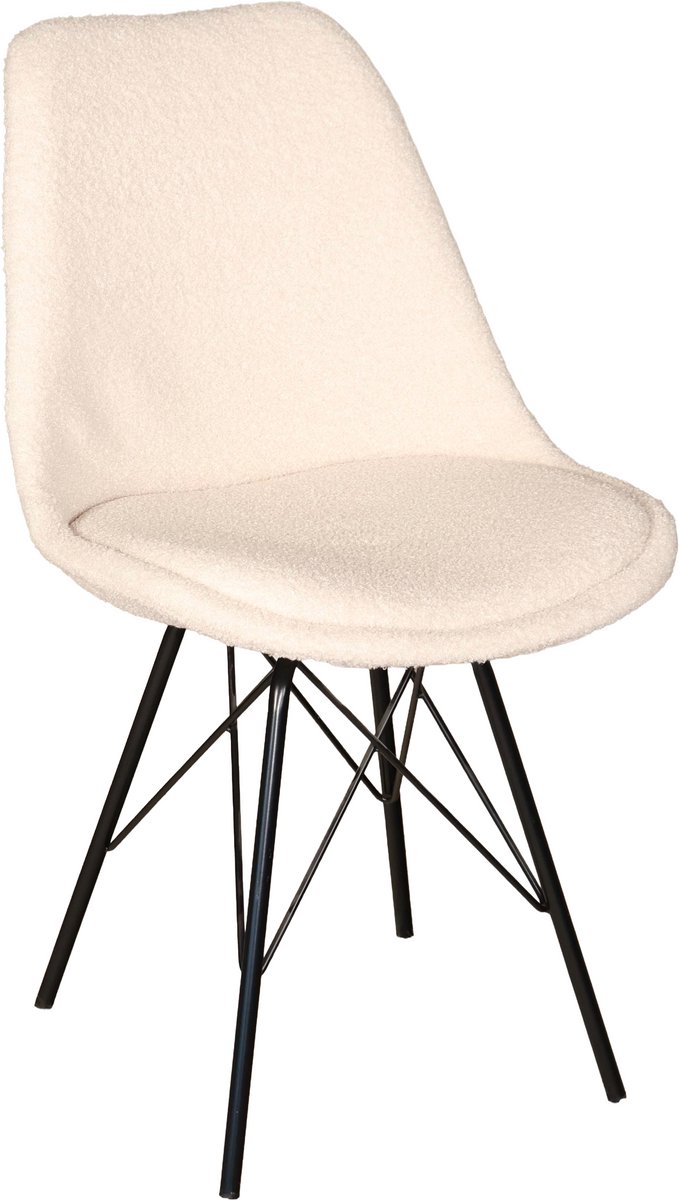 Eetkamerstoel Viga beige teddy eetstoel zetel