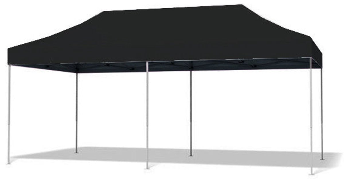 Easy up 3x6m zwart 30mm (aluminium buizen) zonder zijwanden semi prof partytent opvouwbaar