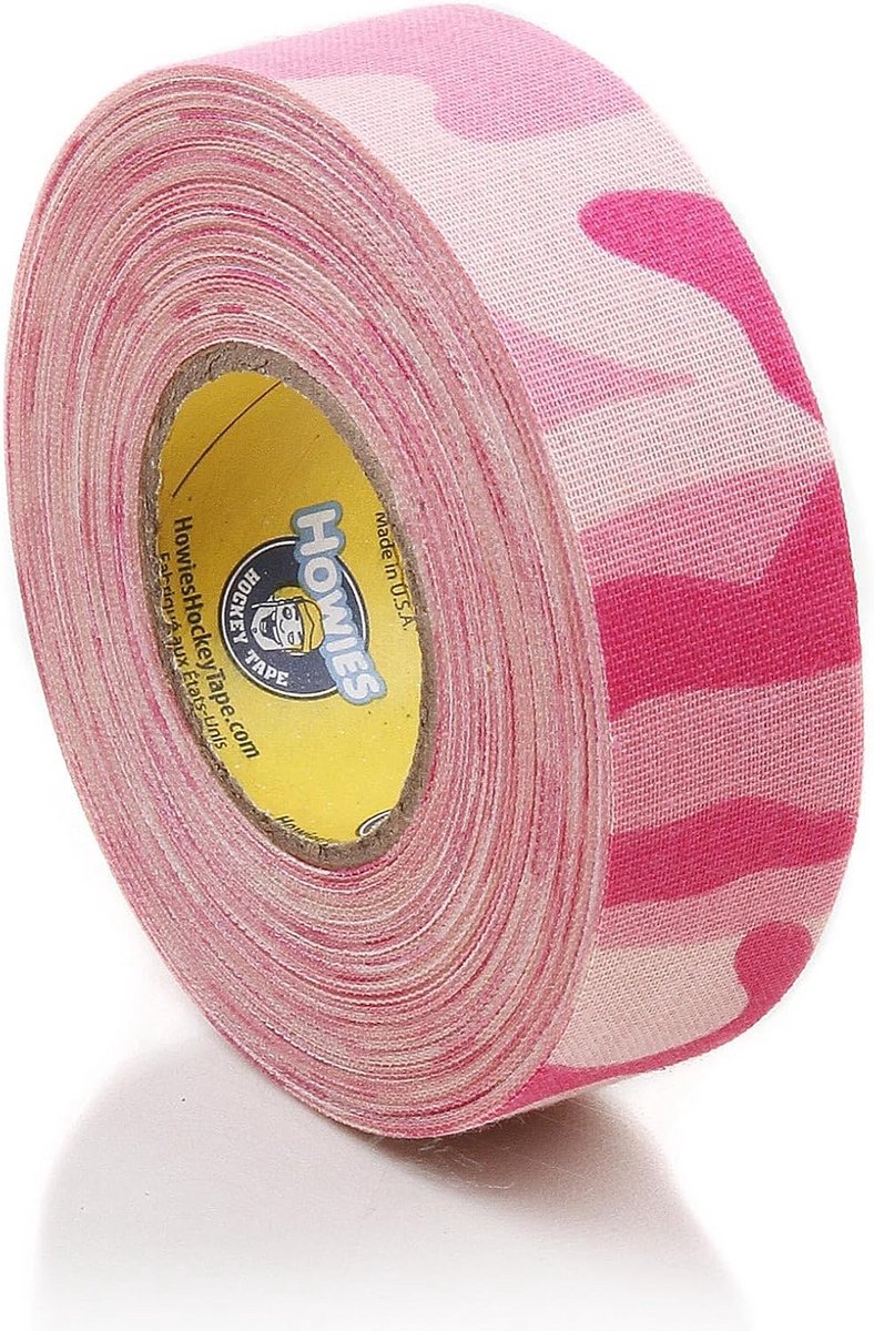 Professionele Cloth Hockeytape 25mm voor IJshockeystick Camouflage Roze 18m