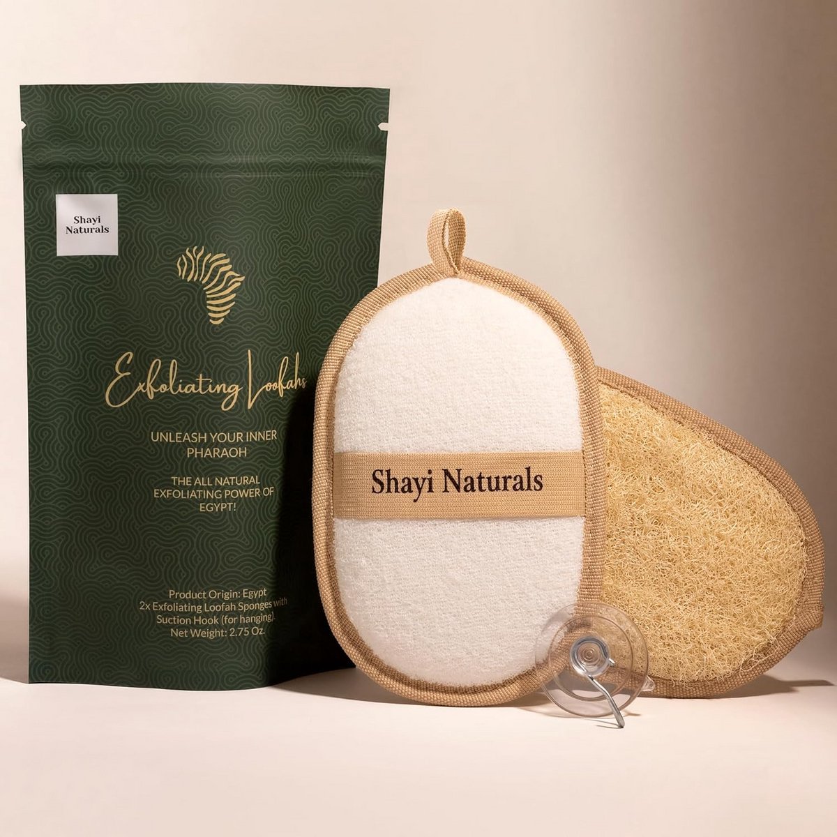Natuurlijke Luffa Sponzen Set van 2 voor Zachte Exfoliatie