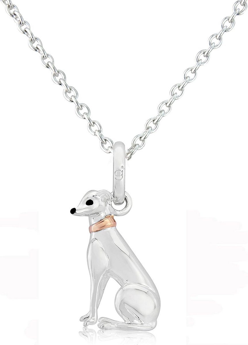 Zilveren Hanger Ketting Greyhound of Whippet - 925 Sterling Zilver