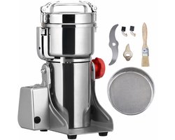 Elektrische Graanmolen – Kruidenmolen – Koffiemolen – Poedermachine – 300g 1400W – RVS Swing Model – Hogesnelheidsmolen – Voor Droge Granen Specerijen en Koffiebonen – Instelbare Maaltijd – Keuken en Professioneel Gebruik