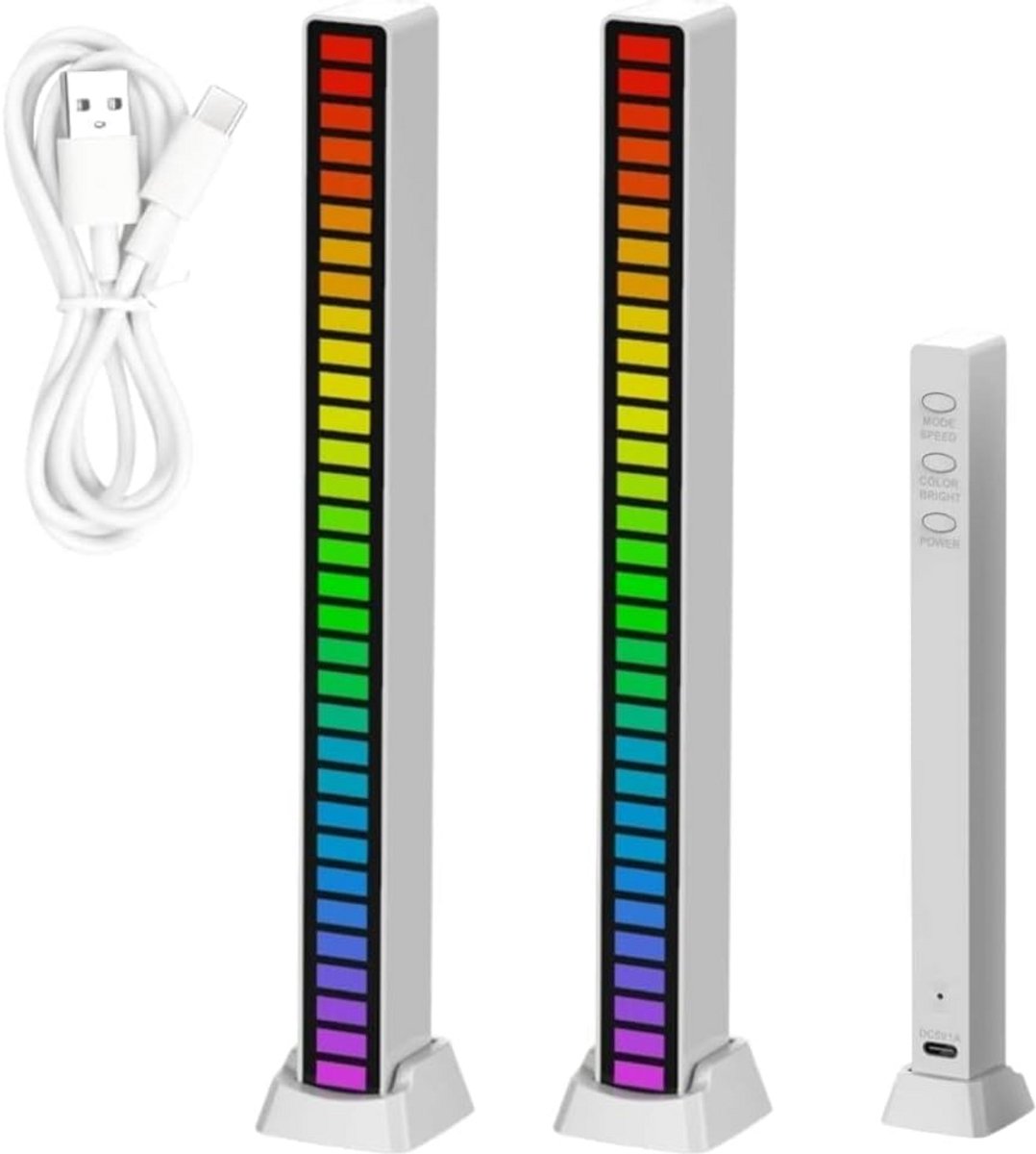 2x Muziek Ritme Lichtbalk met Geluidscontrole voor Sfeer en Feestverlichting