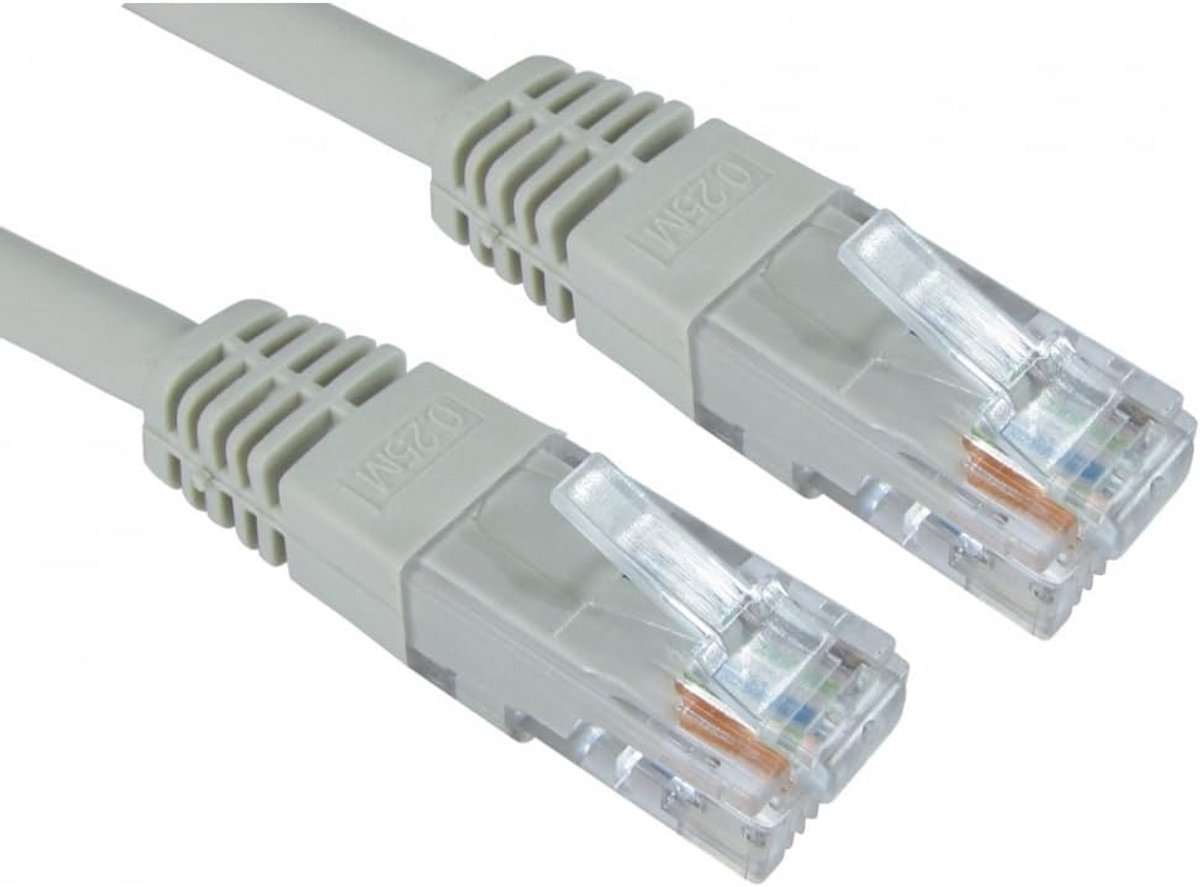 Cat6 Ethernet Kabel 0.5 Meter Grijs Snelle Netwerkverbinding