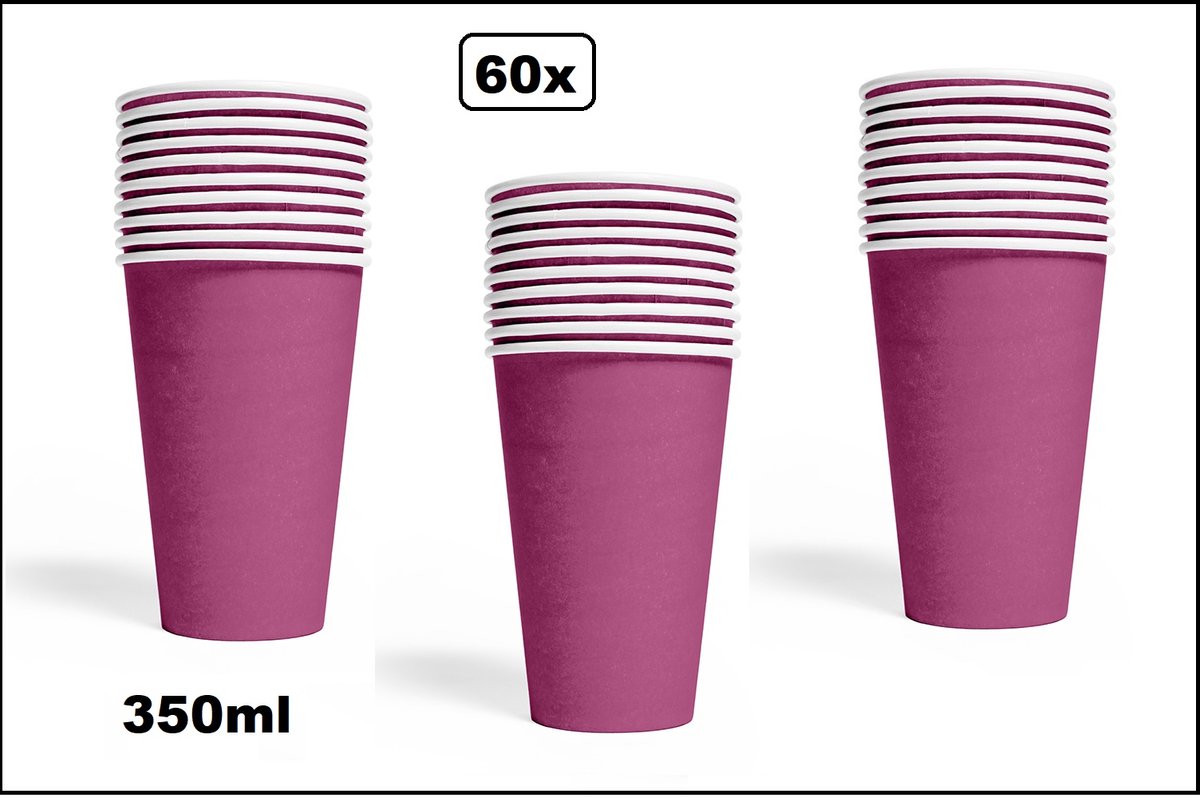 60x Mega beker paars karton 350ml - Drinken drank limonade