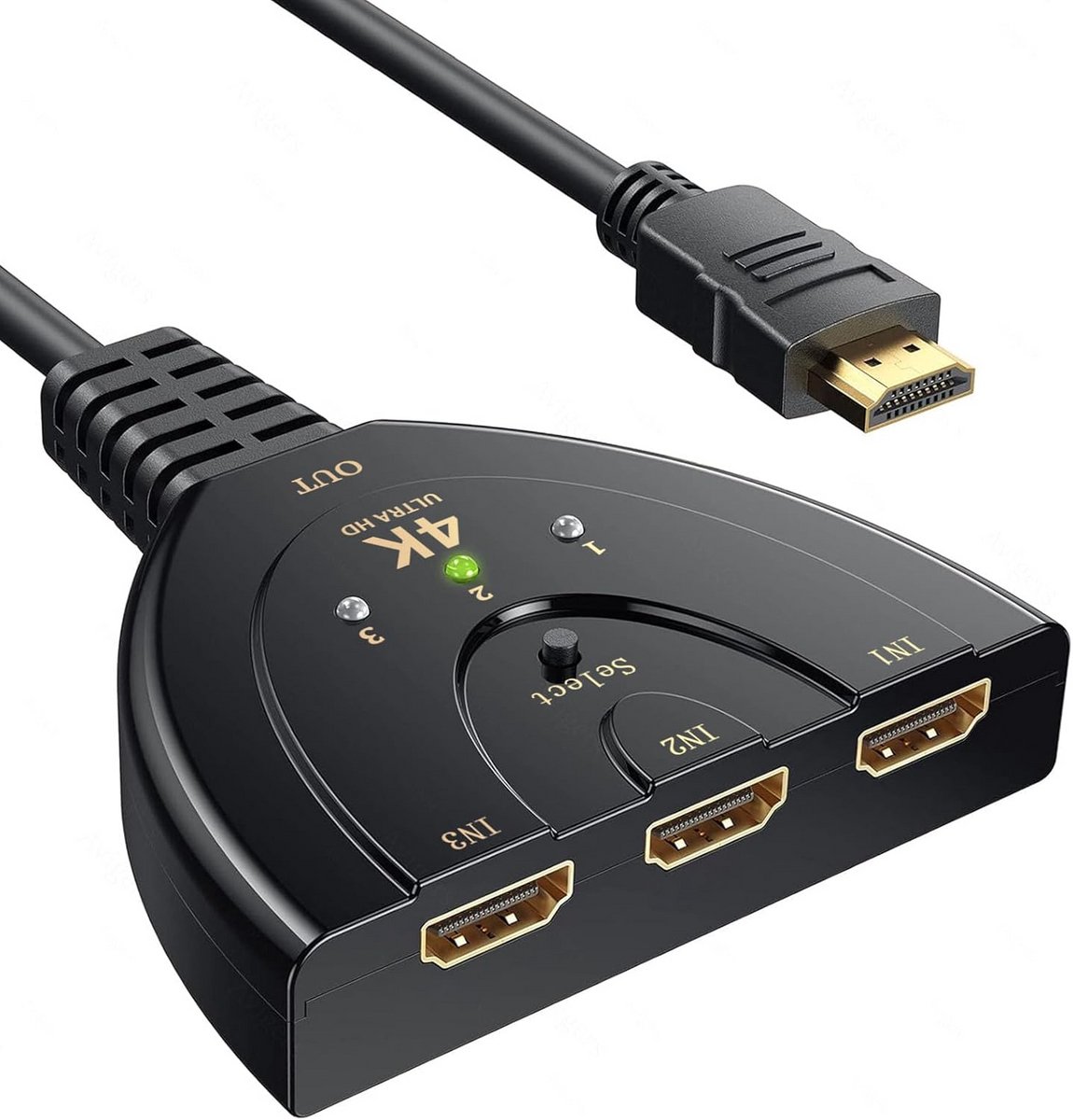 HDMI Schakelaar 3 Poorten Switch HD 1080p - Automatisch of Handmatig Wisselen