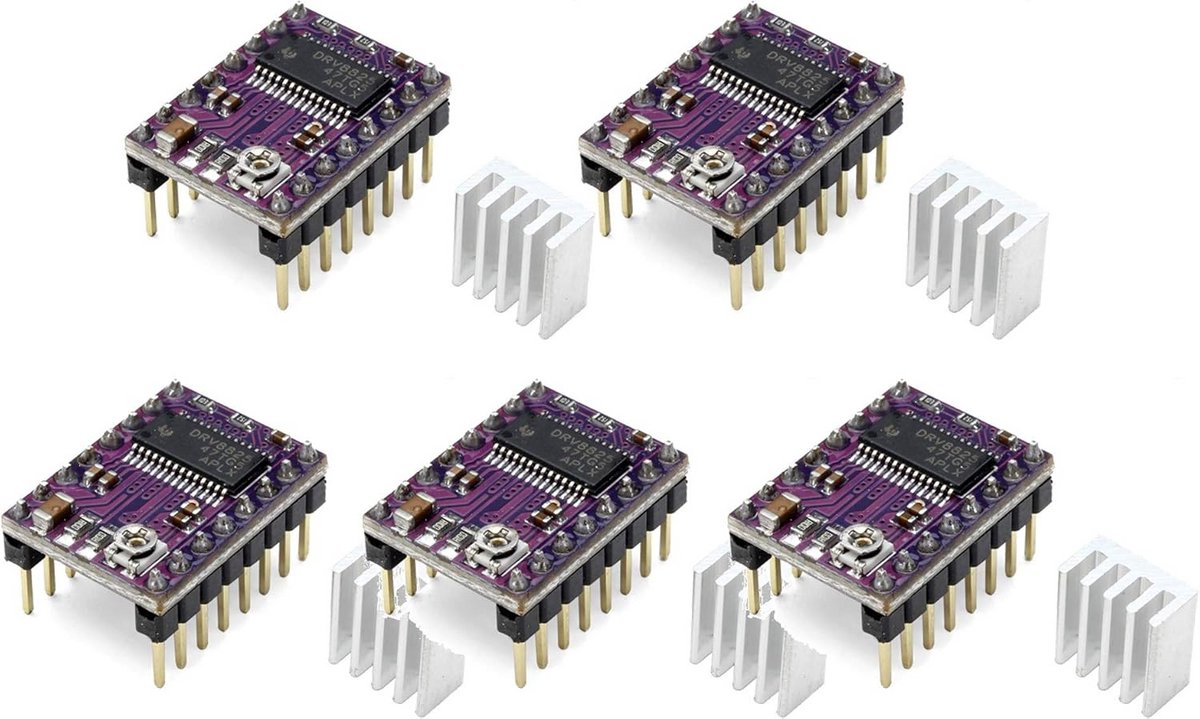 5 Stuks Stappenmotor Driver DRV8825 voor 3D Printer en CNC (Vervangt A4988)