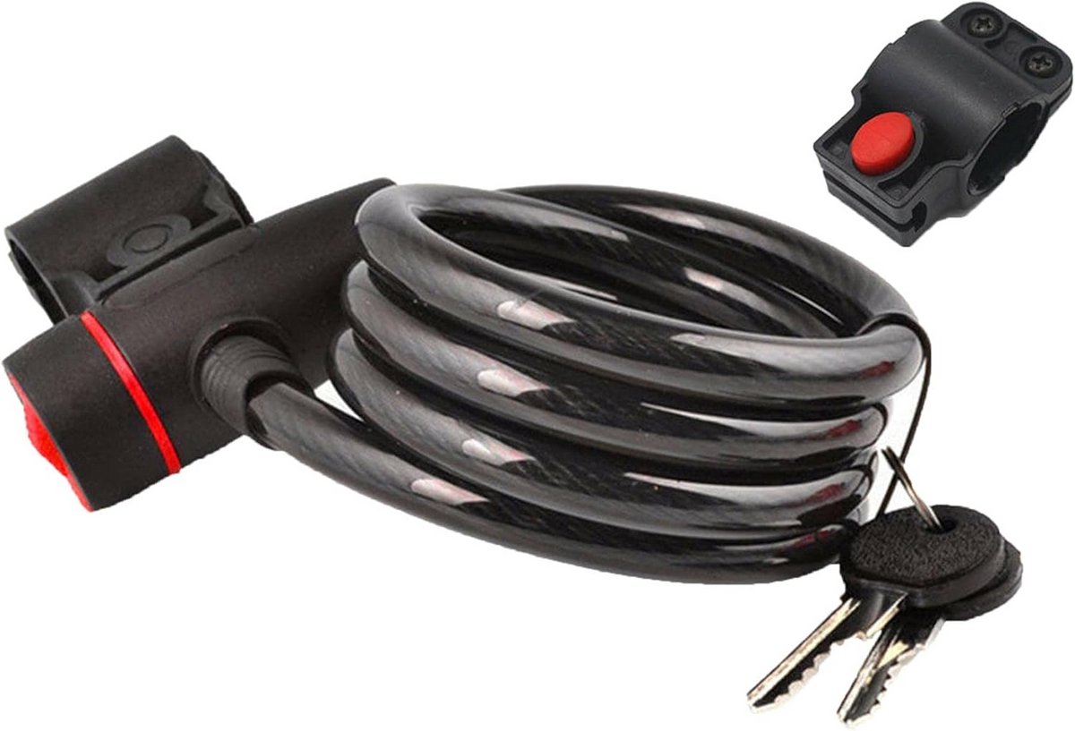 Veilig Spiraalkabelslot voor Fiets met Beugel 1,2 Meter 10mm
