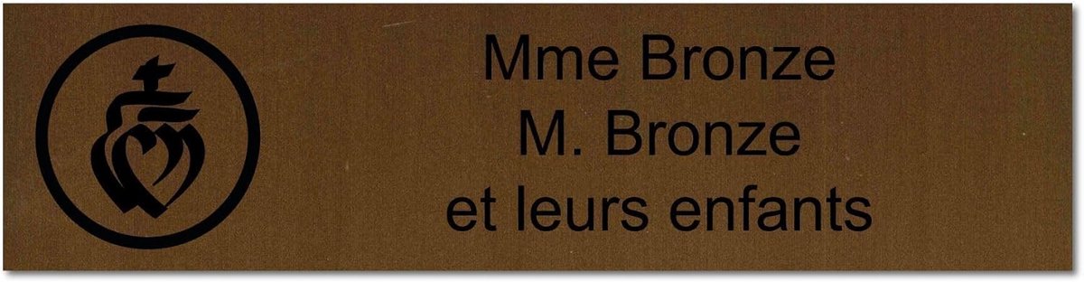Zelfklevend Naambordje met Gravure voor Brievenbus of Deur, Brons 10x2.5 cm