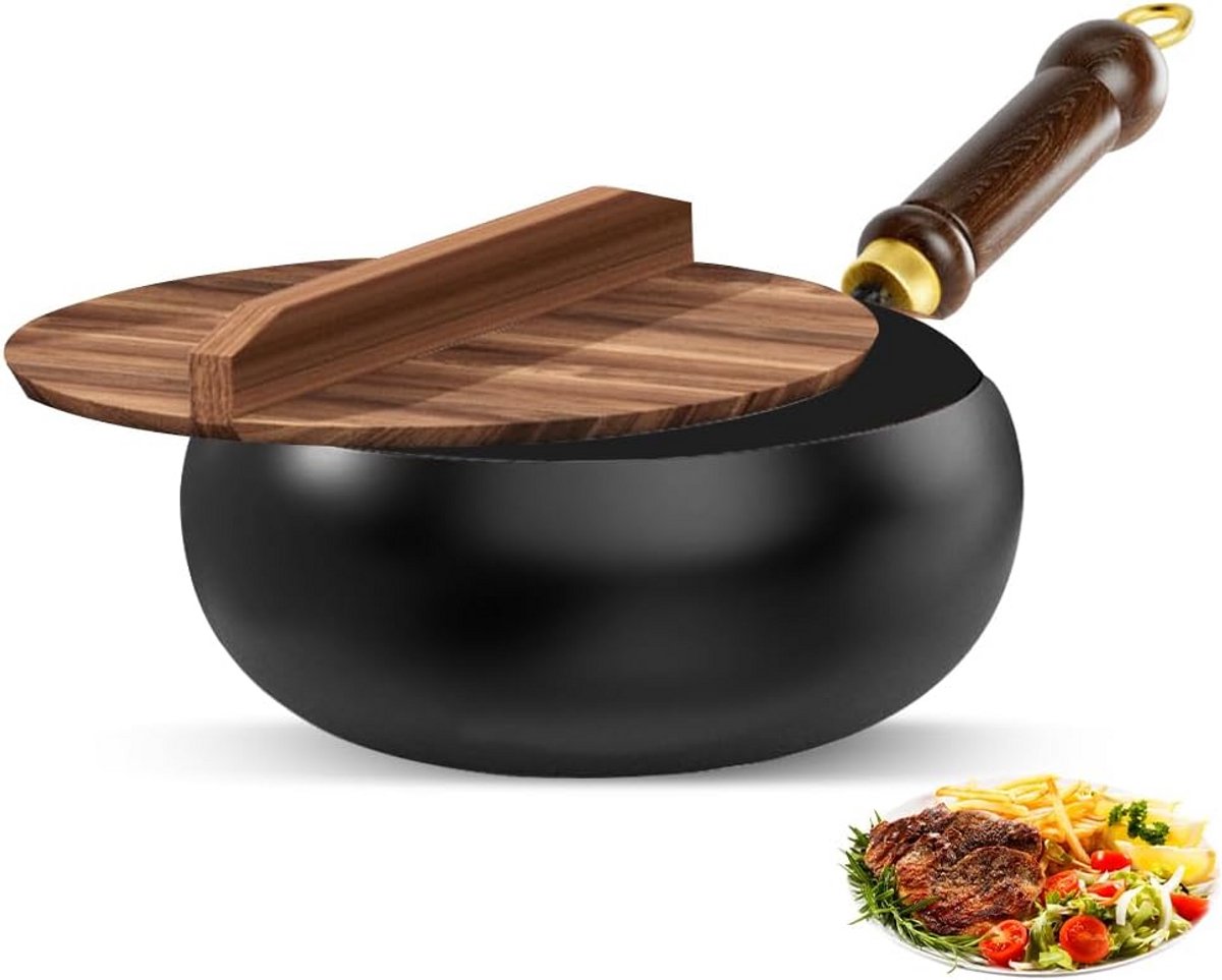 Grote Handgesmede IJzeren Pan - Ovenbestendig en Duurzaam Kookgerei