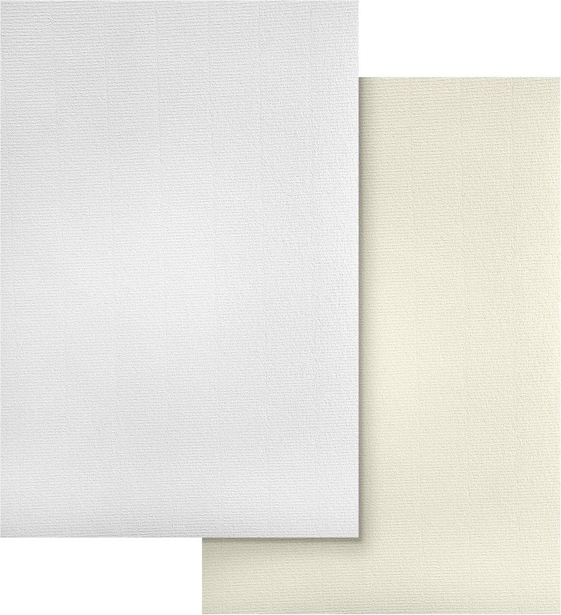 500 Vel Geribbeld Knutselkarton Wit DIN A4 220g - Structuurpapier voor Certificaten en Uitnodigingen