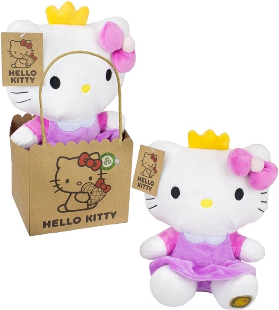 Hello Kitty Princess knuffel 27 cm - in papier giftbag