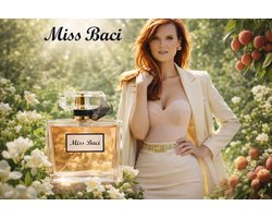 Luxe Franse Eau de Parfum - Miss Baci Dames parfum - zeer populair - heerlijke sterke geur - met Freesia - Pioenroos en Amber - blijft gegarandeerd gehele dag ruiken