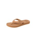 Bruine Reef teenslipper met leren bandjes en
Cushion Bounce zool.